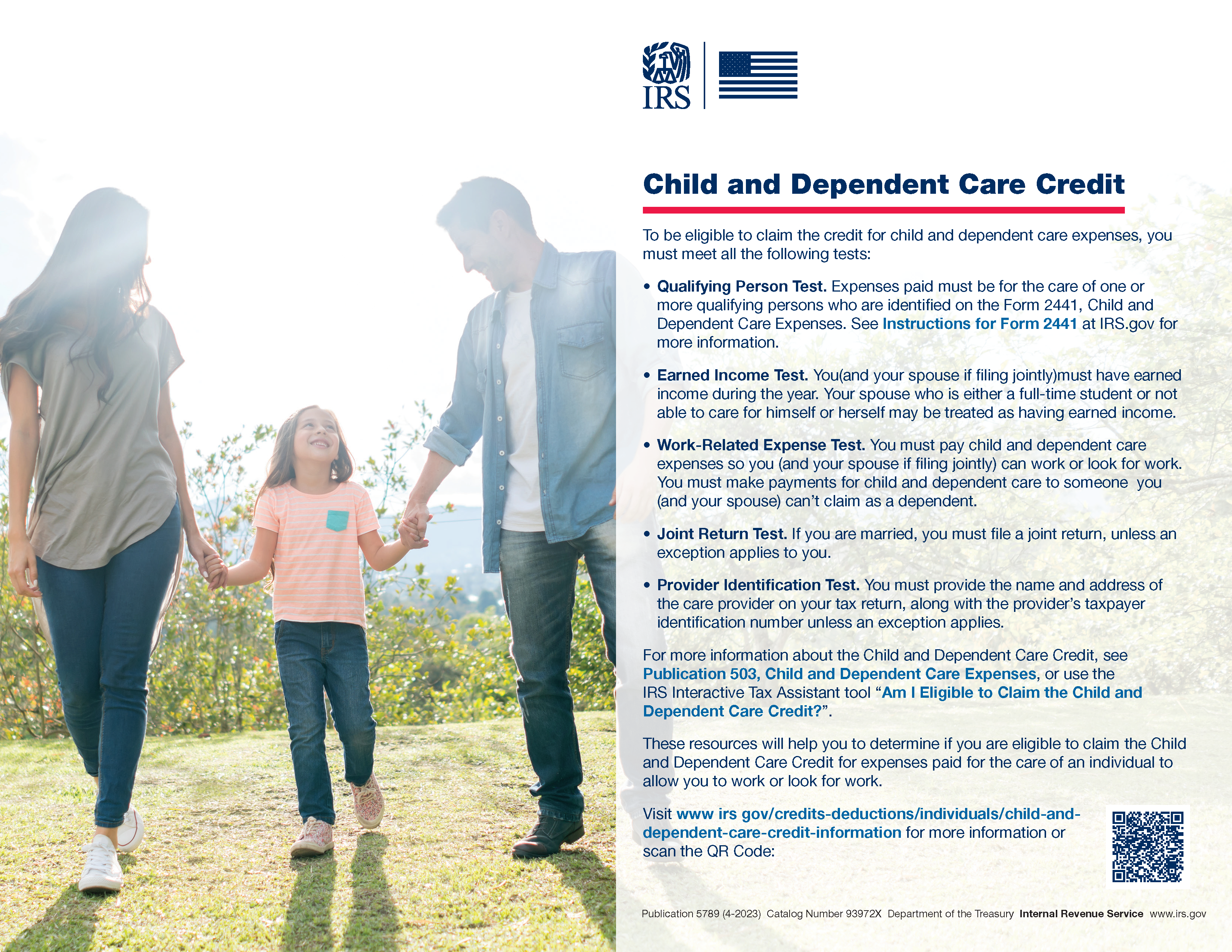 Publication 5789 - Child and Dependent Care Credit